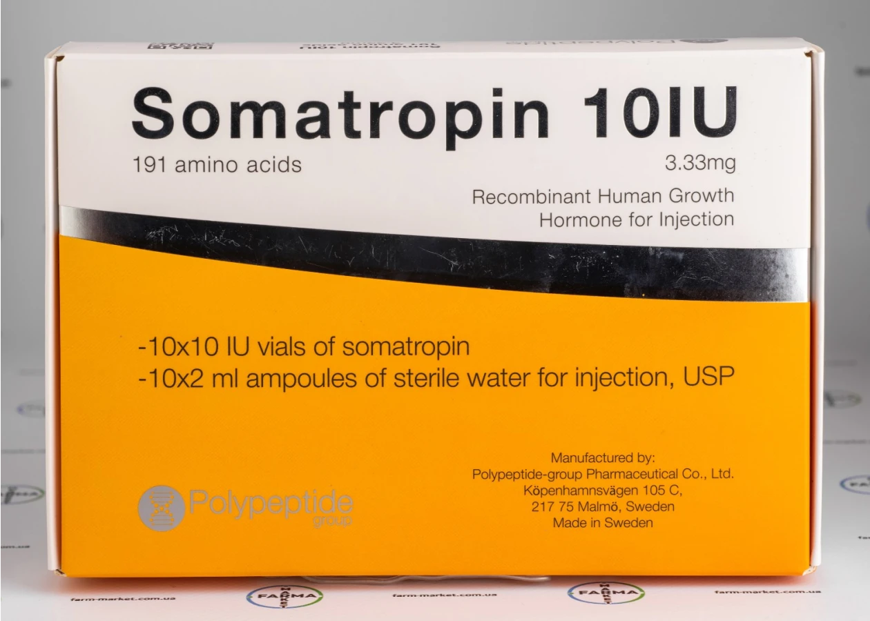 Фото 1 - Гормон роста (Somatropin Polypeptide) Соматропин Полипептид 10фл 10ме