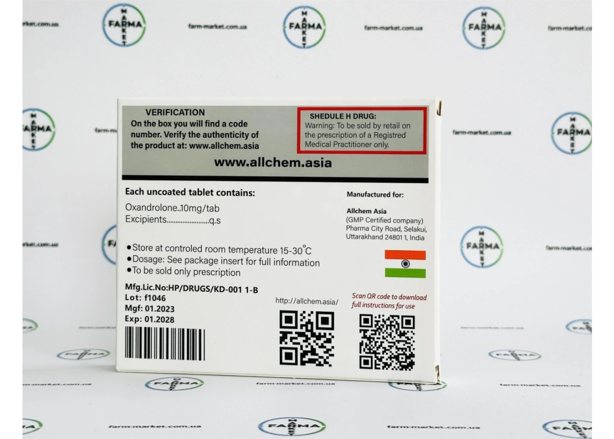 Фото 4 - Oxa-10 Allchem (Оксандролон Алчем)10мг 50т (блістер)