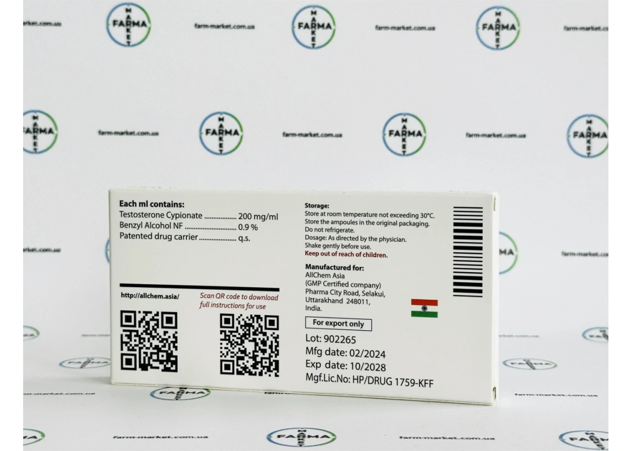Фото 4 - CYP200 Allchem (Тестостерон Ципионат Алчем) 200мг 1мл