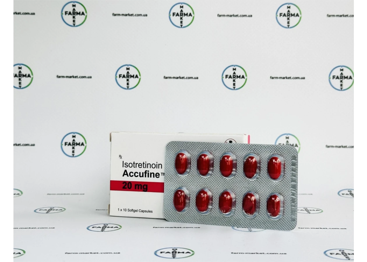 Фото 1 - Accufine isotretinoin (Аккуфін Ізотретиноїн) 20мг 10капс