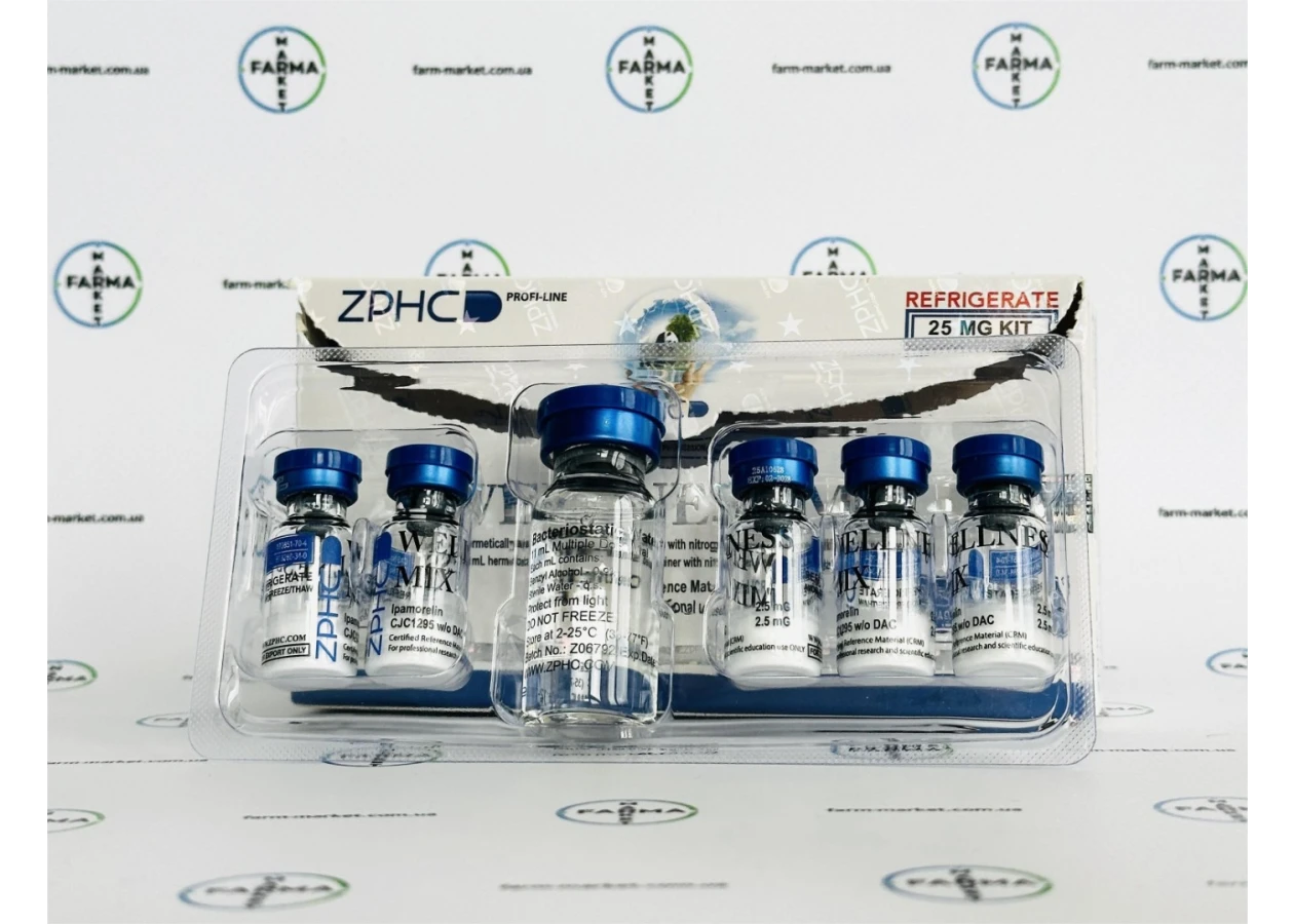 Фото 1 - Пептидный микс Wellness Mix (Cjc 1295 + Ipamorelin) ZPHC 25mg 5фл по 5мг