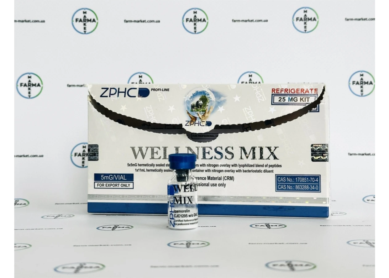 Фото 1 - Пептидний мікс Wellness Mix (Cjc 1295 + Ipamorelin) ZPHC 25mg 1фл 5мг