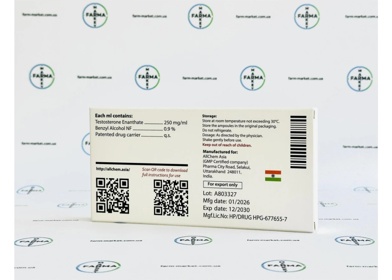 Фото 4 - TEST 250 Allchem (Тестостерон Енантат Алчем) 250мг 1мл 